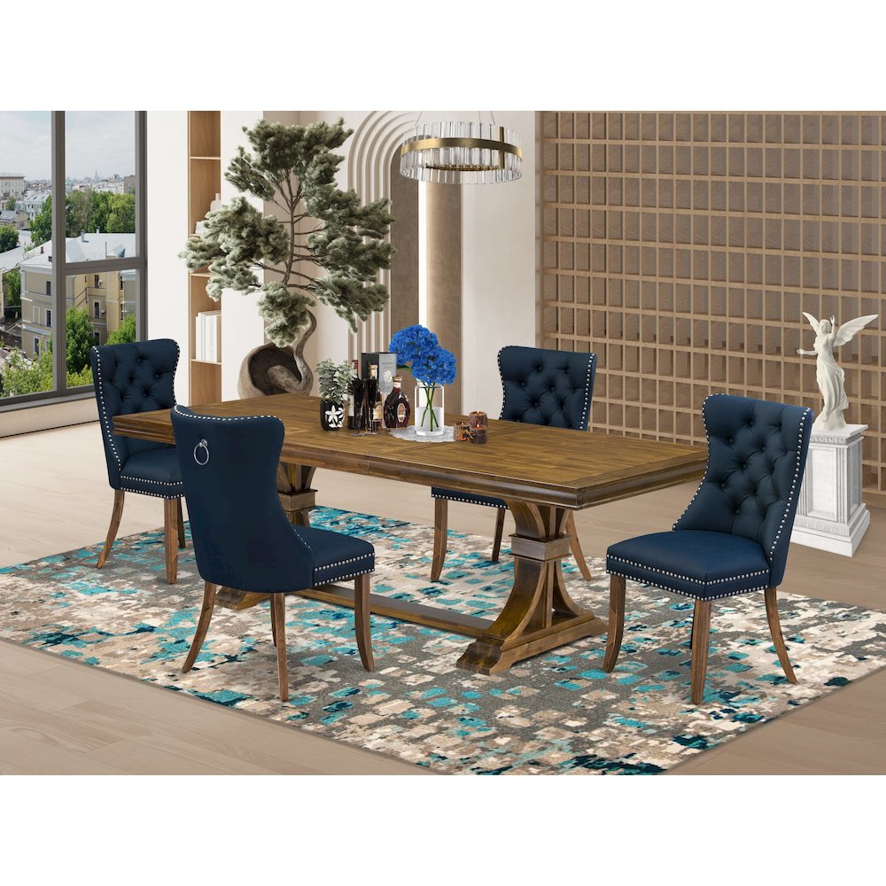 5 Pieces Modern Dining Set a Rectangle Kitchen Table and 4 Dining Chairs. Picture 5