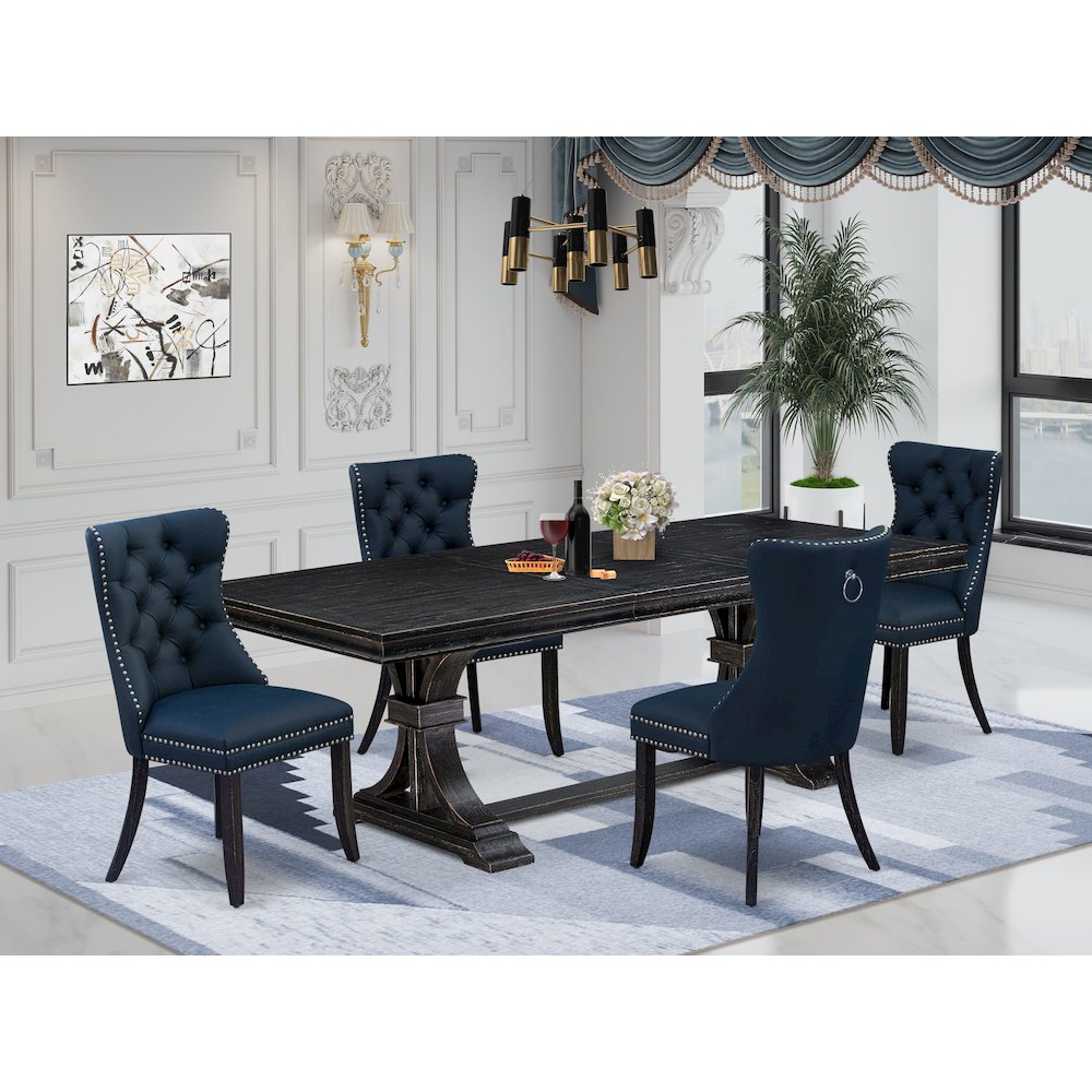 5 piece dining table set a dinner table and 4 Faux Leather dining Chairs. Picture 5