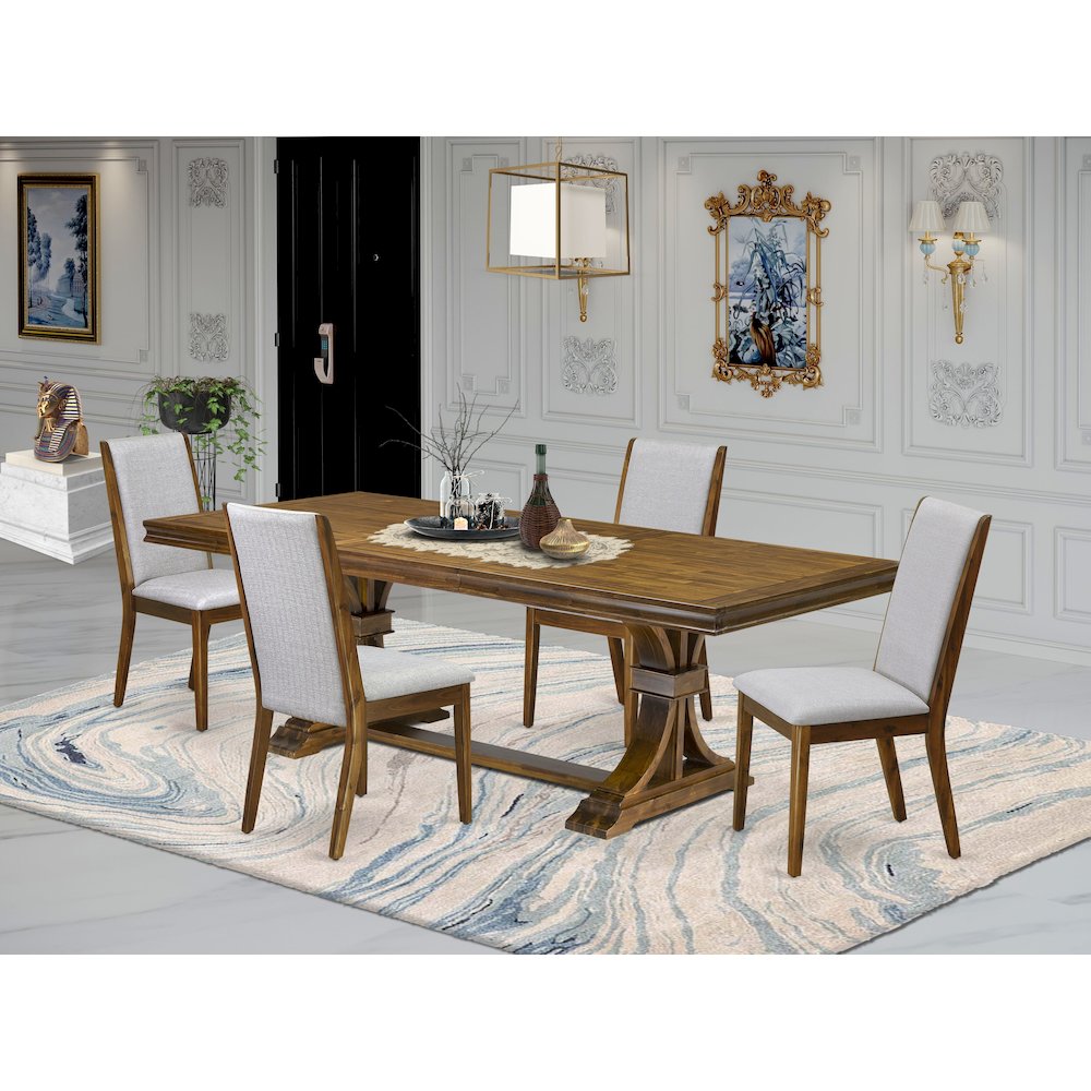 5 Pieces Dining Room set a Rectangular Dining Room Table and 4 Kitchen Chairs. Picture 5