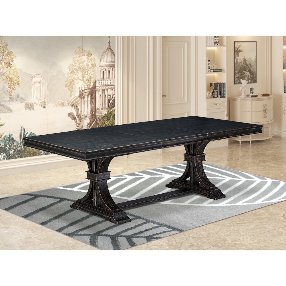 5 piece Kitchen Table Set of a Dining Table and 4 Dark Grey Modern Dining Chairs. Picture 6