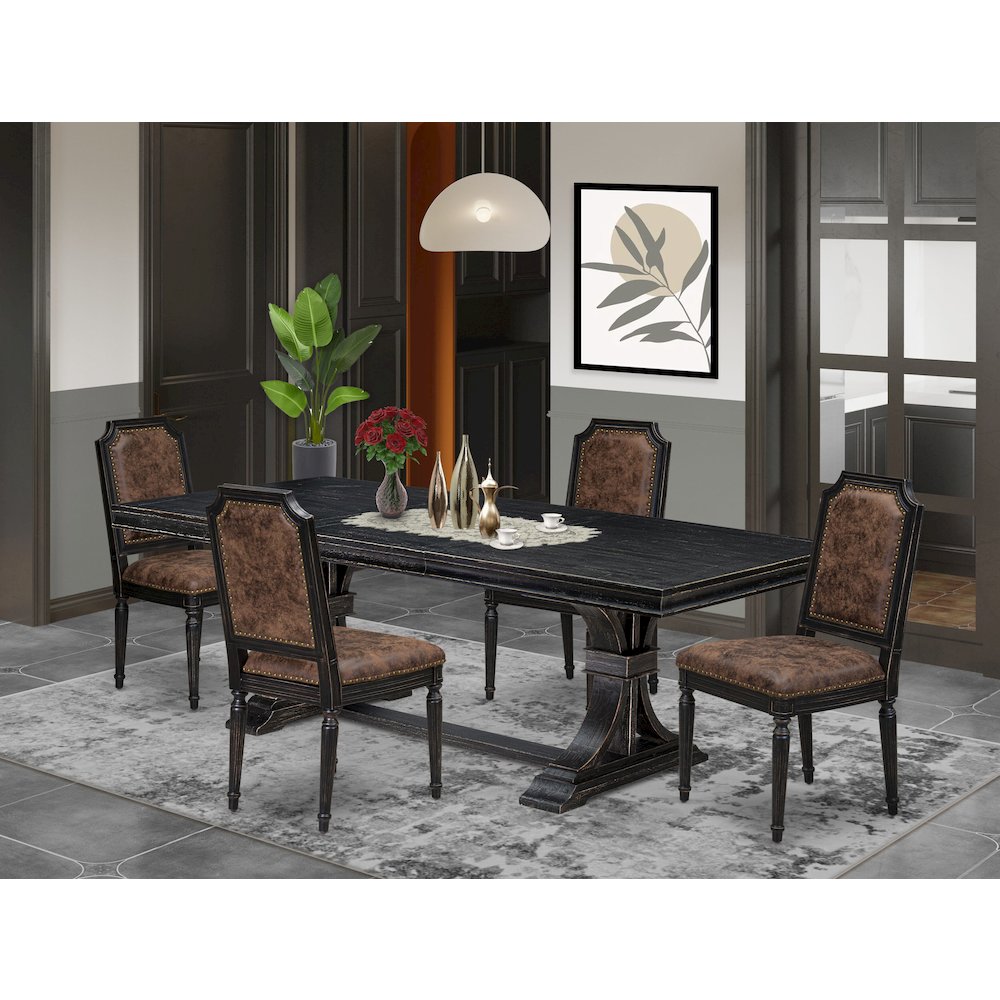 5 piece Mid Century Dining Table Set a Kitchen Table and 4 Dining Chairs. Picture 5