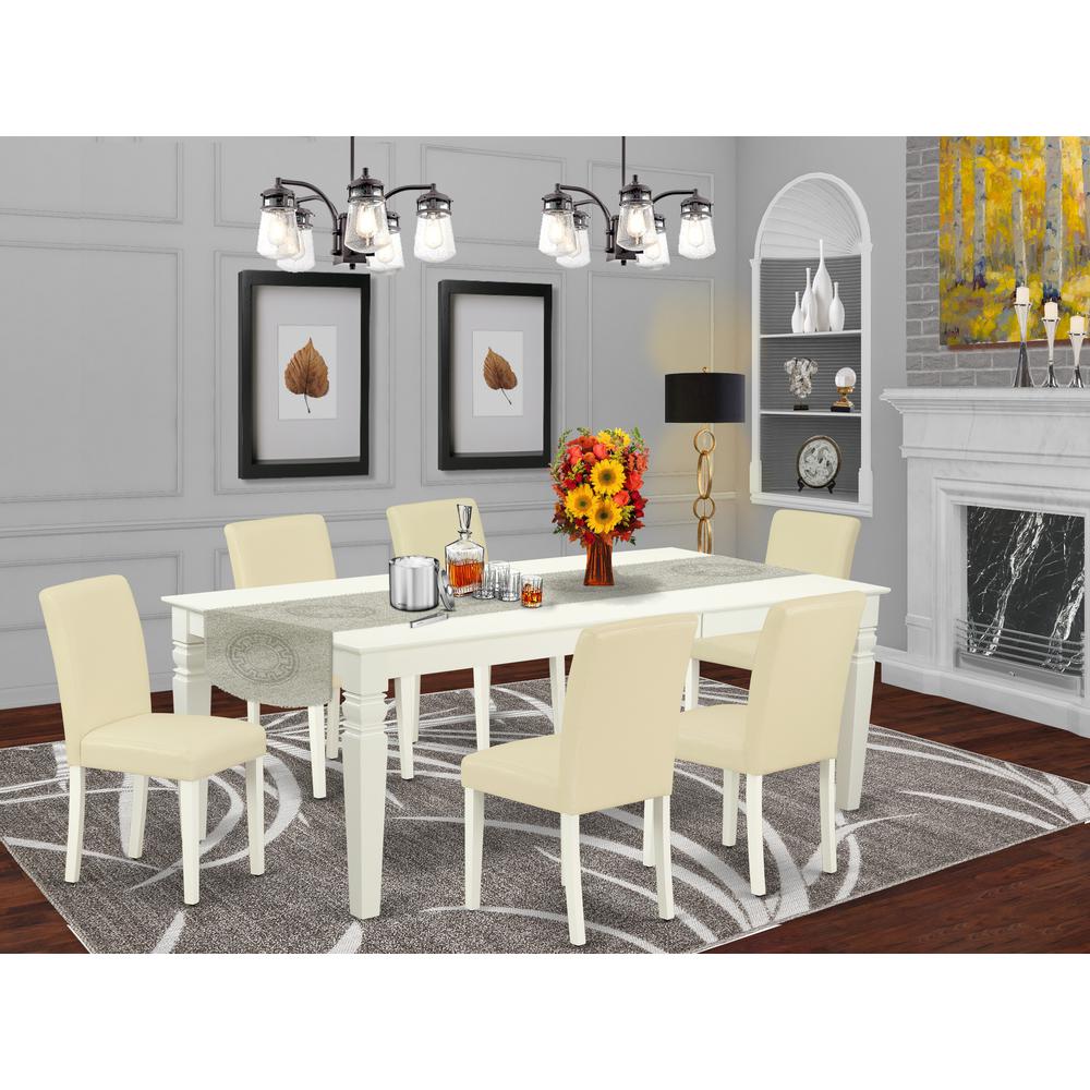 Dining Room Set Linen White, LGAB7-LWH-64. Picture 2