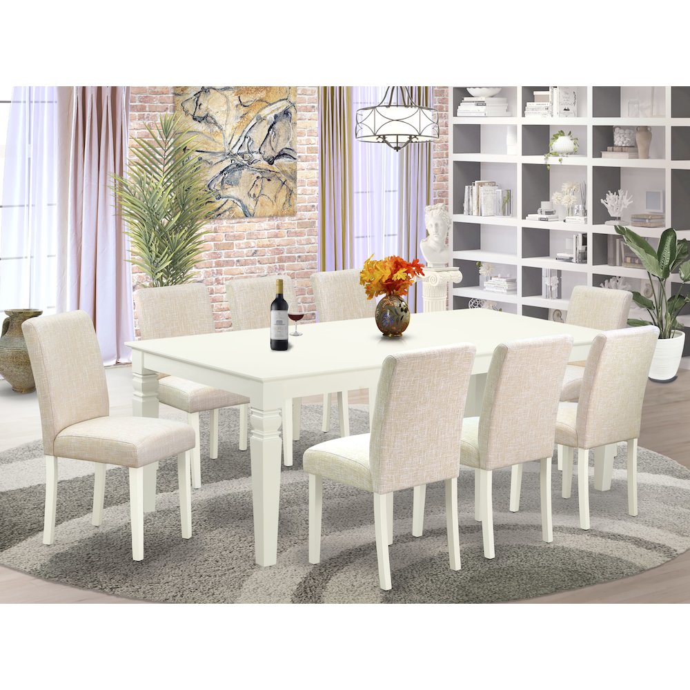 Dining Room Set Linen White, LGAB9-LWH-02. Picture 2