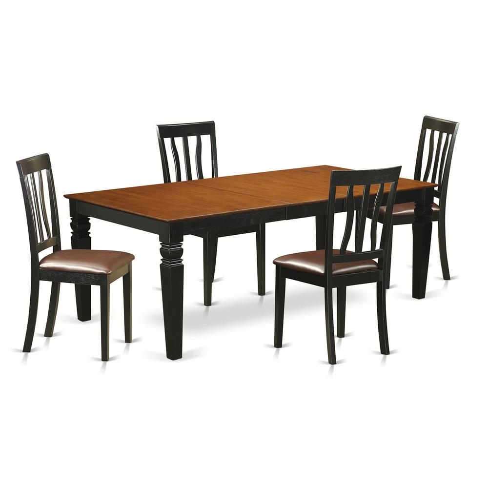 5  Pc  dinette  set  with  a  Table  and  4  Kitchen  Chairs  in  Black  and  Cherry. Picture 1