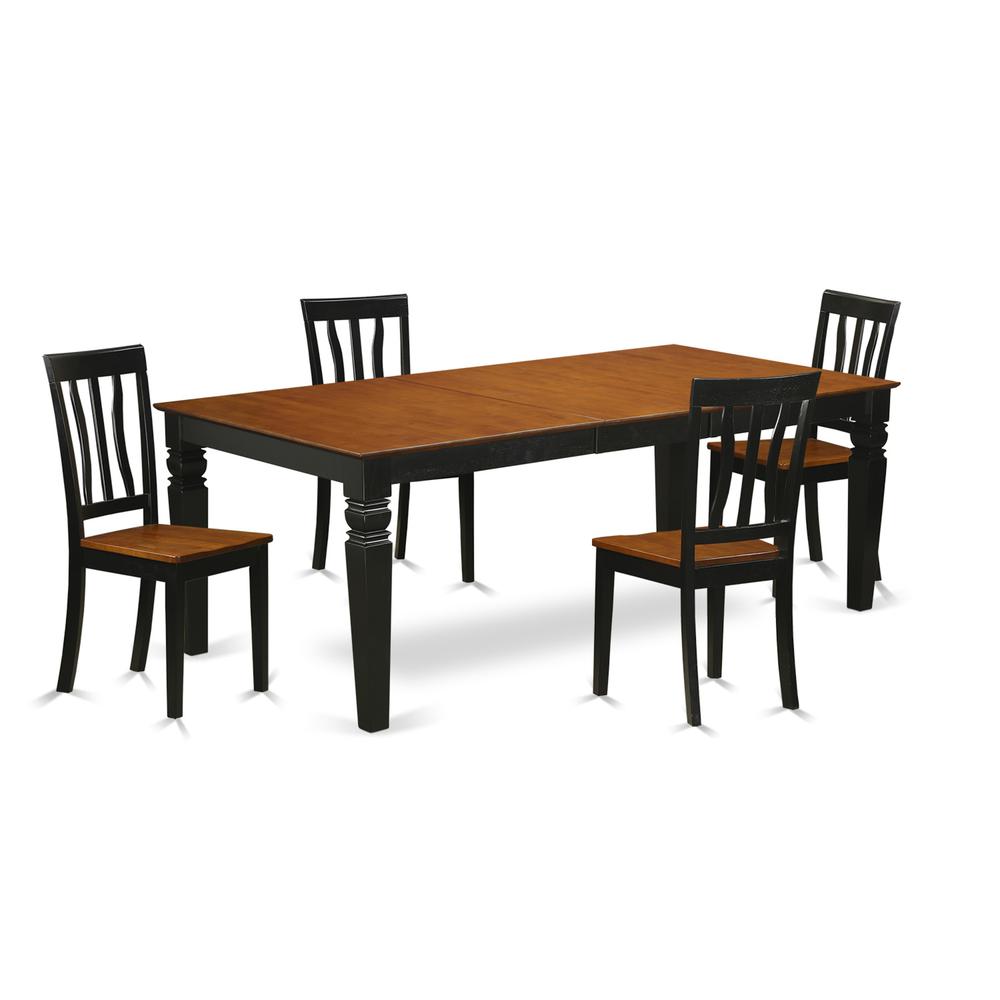 5  Pc  Dinette  Table  set  with  a  Dining  Table  and  4  Dining  Chairs  in  Black  and  Cherry. Picture 1