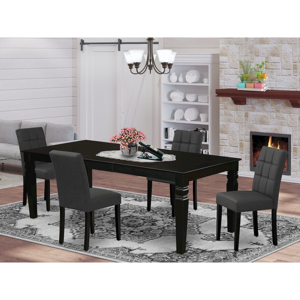5 Piece Kitchen Table Set consists A Modren Table. Picture 2