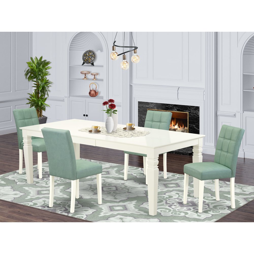 5 Piece Dining Table Set consists A Mid Century Modern Table. Picture 2