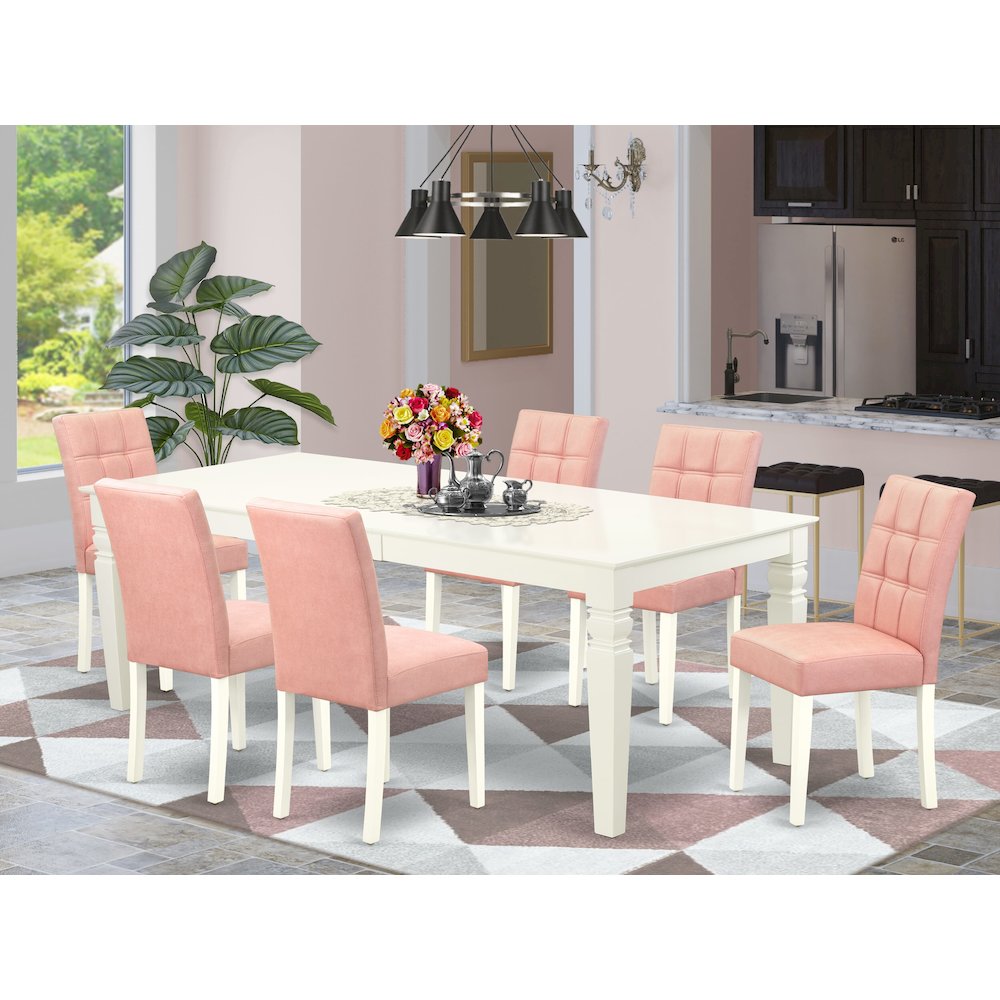 7 Piece Dining Table Set consists A Wooden Table. Picture 2