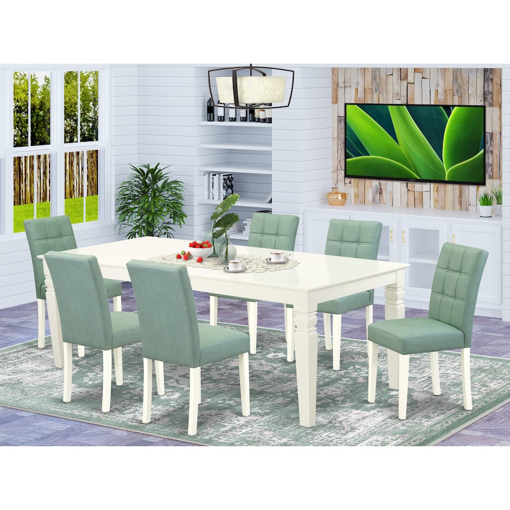 7 Piece Dining Set contain A Mid Century Table. Picture 2