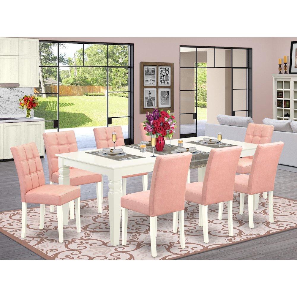 9 Piece Dinette Table Set contain A Modern Dining Table. Picture 2