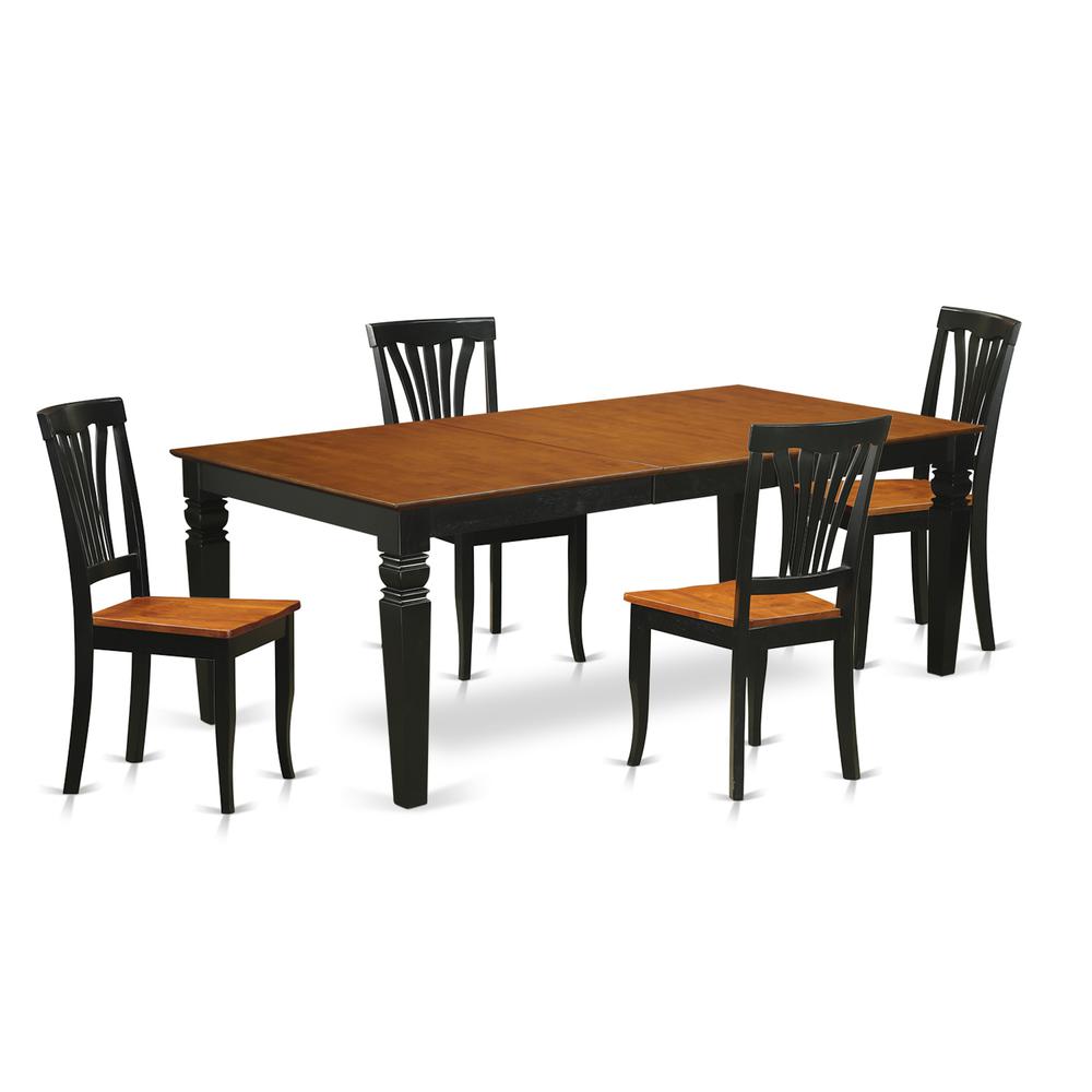 5  Pc  Table  and  chair  set  with  a  Table  and  4  Dining  Chairs  in  Black  and  Cherry. Picture 1
