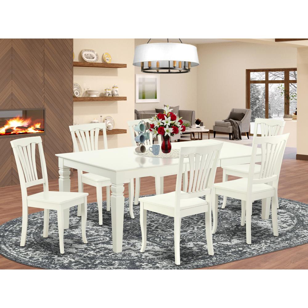 Dining Room Set Linen White, LGAV7-LWH-W. Picture 2
