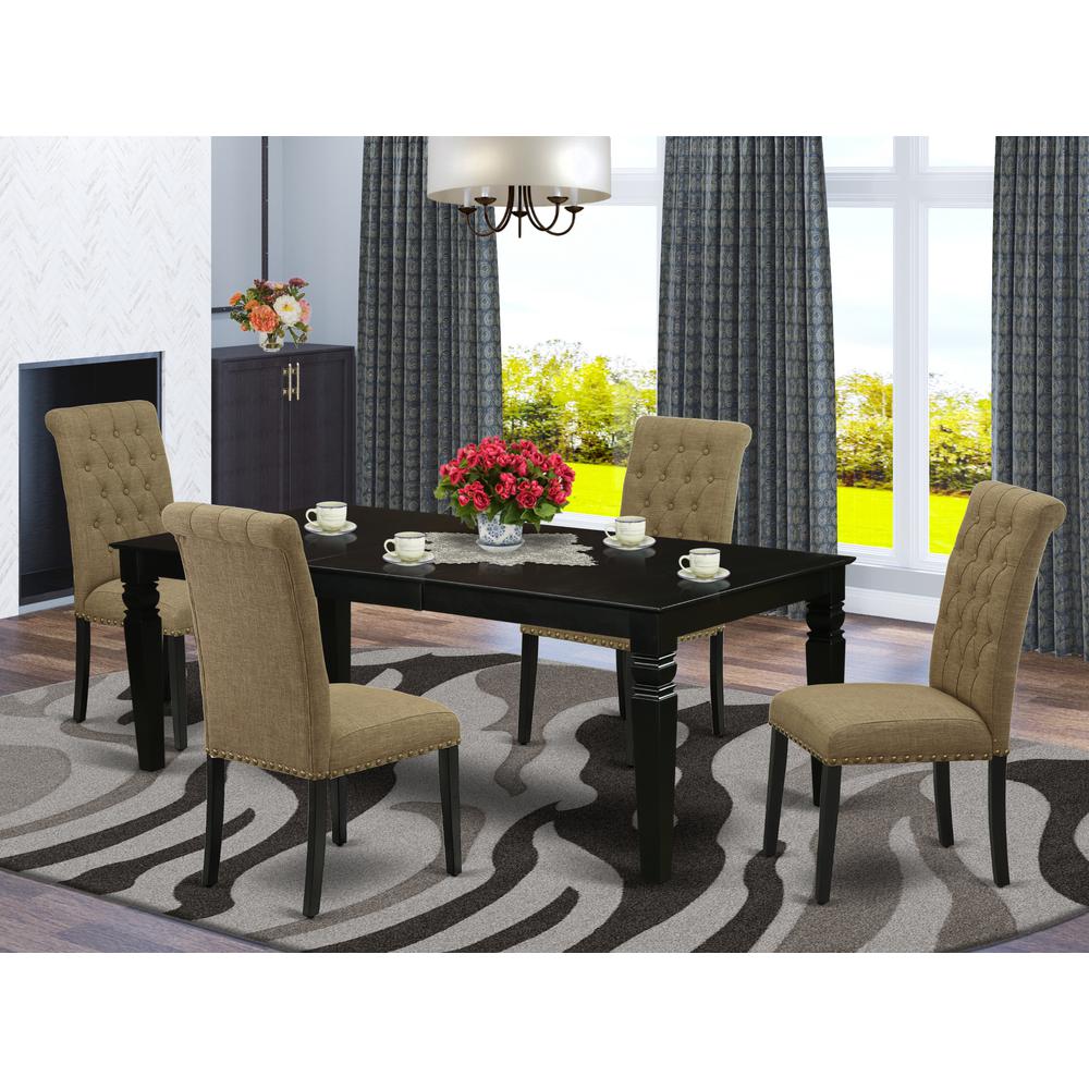 Dining Room Set Black, LGBR5-BLK-17. Picture 2
