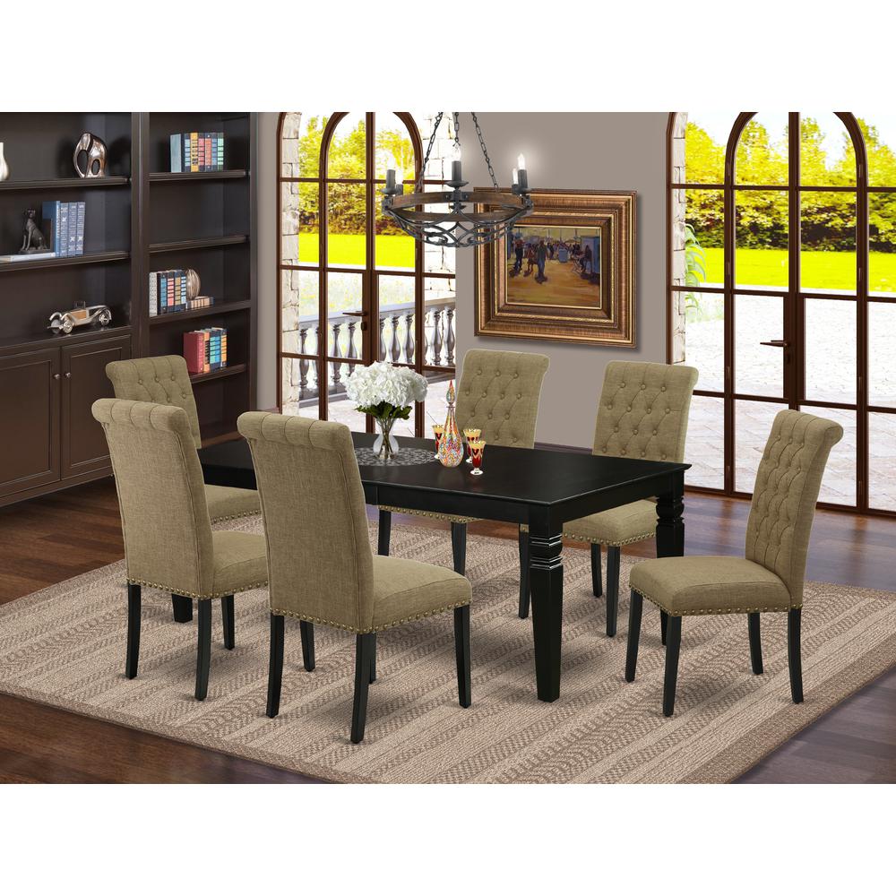 Dining Room Set Black, LGBR7-BLK-17. Picture 2