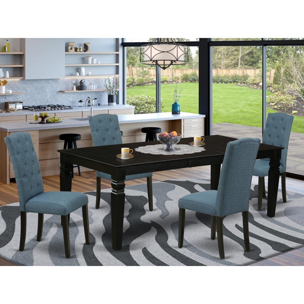 Dining Room Set Black, LGCE5-BLK-21. Picture 2