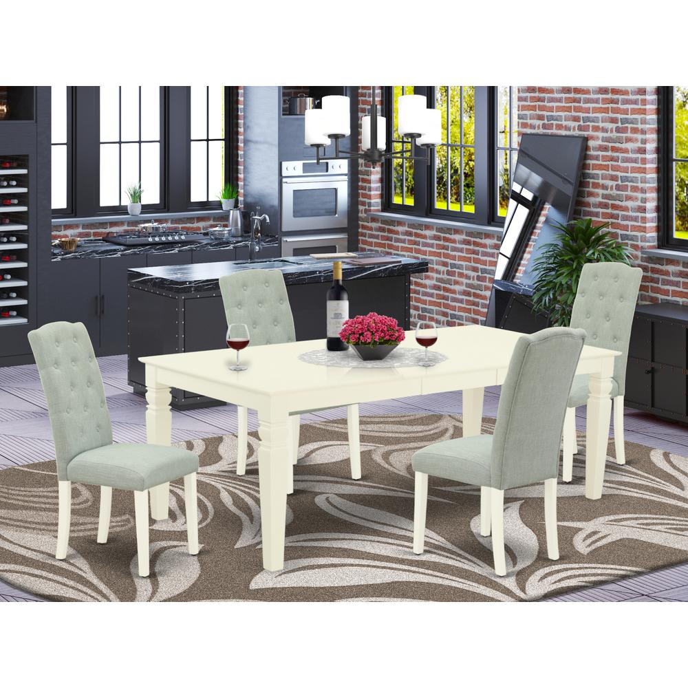 Dining Room Set Linen White, LGCE5-LWH-15. Picture 2