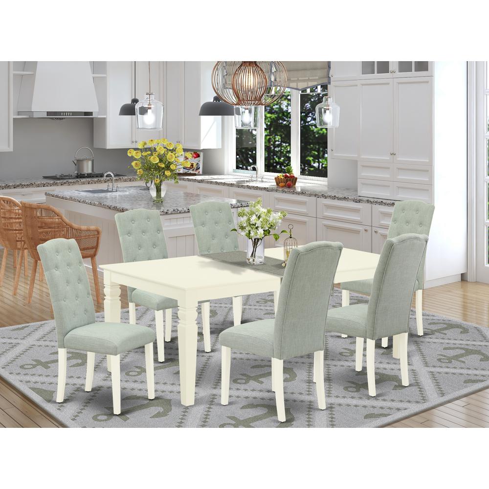 Dining Room Set Linen White, LGCE7-LWH-15. Picture 2