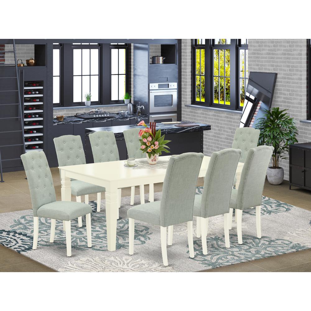 Dining Room Set Linen White, LGCE9-LWH-15. Picture 2