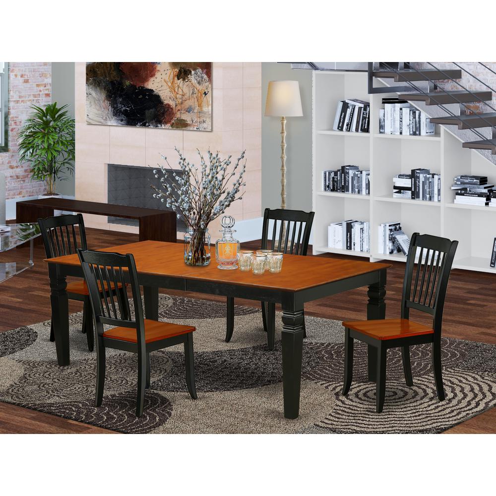 Dining Room Set Black & Cherry, LGDA5-BCH-W. Picture 2