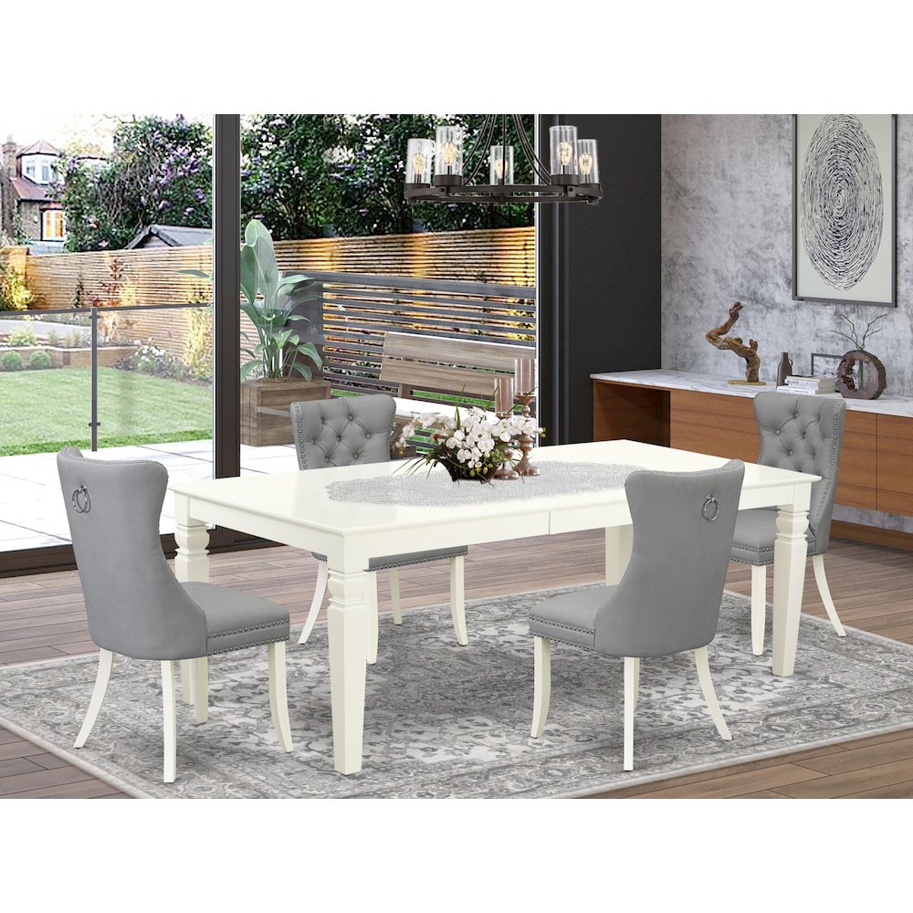 5 Piece Dining Room Set Contains a Rectangle Kitchen Table with Butterfly Leaf. Picture 2
