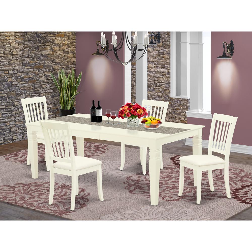 Dining Room Set Linen White, LGDA5-LWH-C. Picture 2