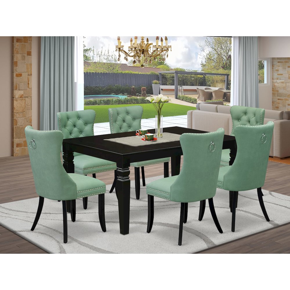 7 Piece Dining Table Set Consists of a Rectangle Kitchen Table. Picture 2