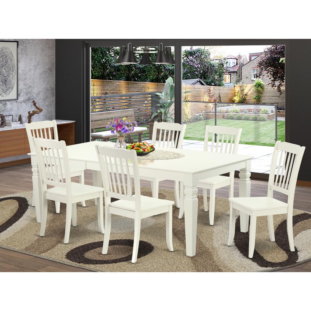 Dining Room Set Linen White, LGDA7-LWH-W. Picture 2