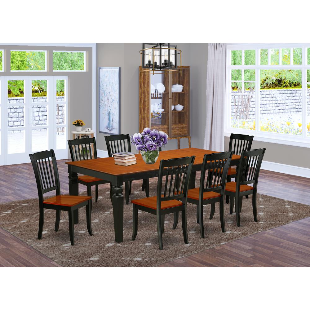 Dining Room Set Black & Cherry, LGDA9-BCH-W. Picture 2
