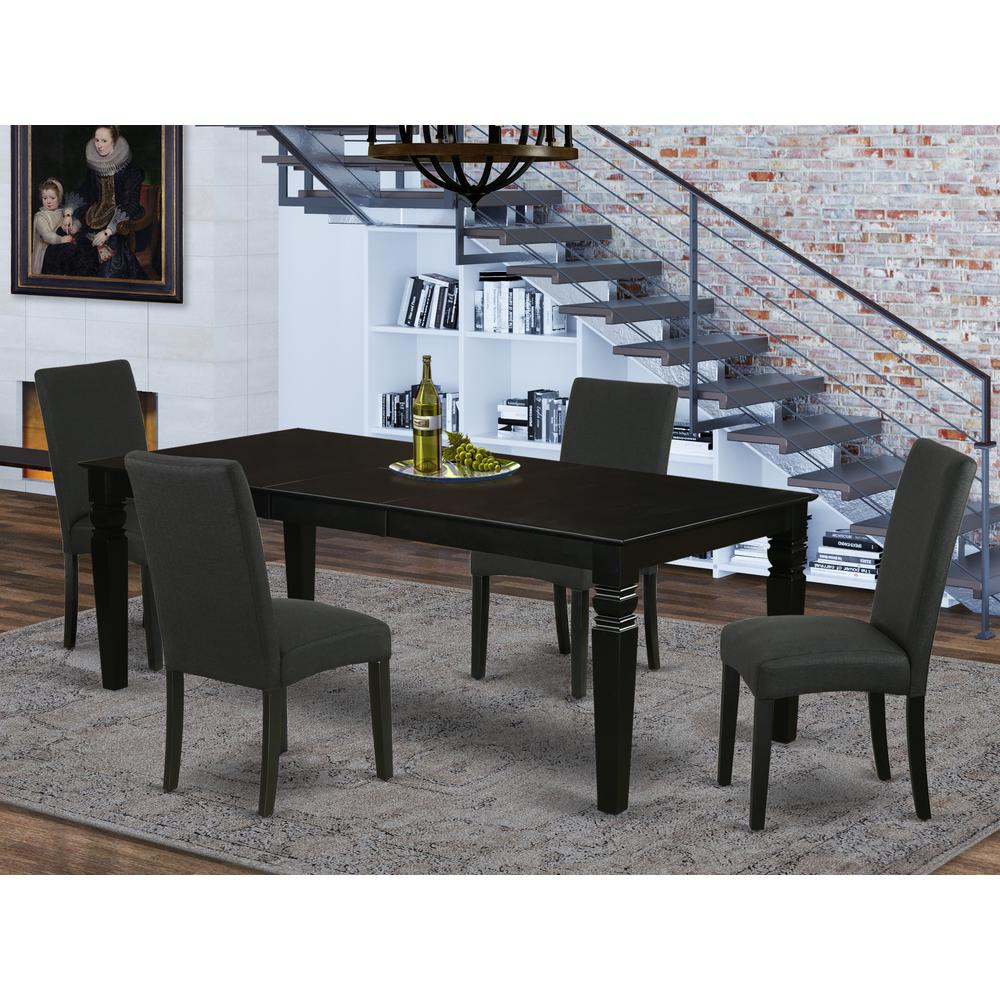 Dining Room Set Black, LGDR5-BLK-24. Picture 2