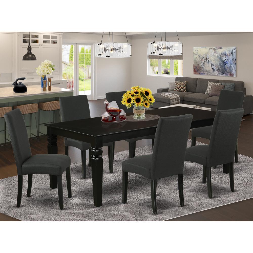 Dining Room Set Black, LGDR7-BLK-24. Picture 2