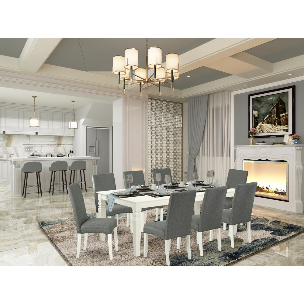 Dining Room Set Linen White, LGDR9-LWH-07. Picture 2