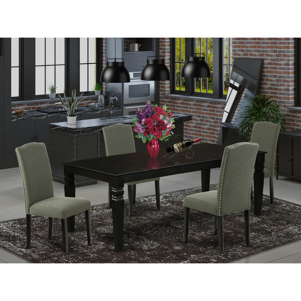 Dining Room Set Black, LGEN5-BLK-20. Picture 2