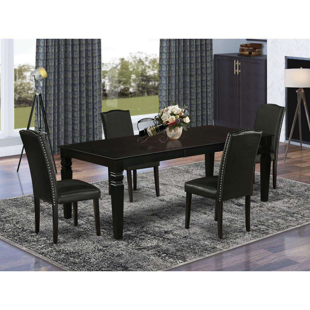 Dining Room Set Black, LGEN5-BLK-69. Picture 2