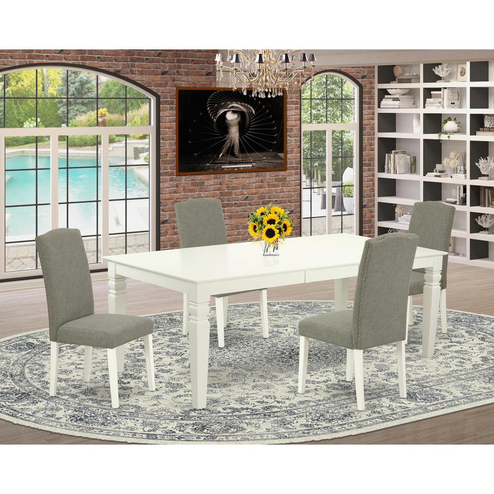 Dining Room Set Linen White, LGEN5-LWH-06. Picture 2