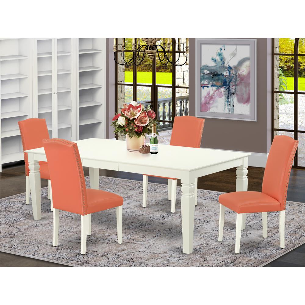 Dining Room Set Linen White, LGEN5-LWH-78. Picture 2
