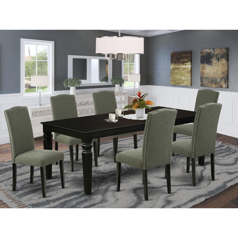 Dining Room Set Black, LGEN7-BLK-20. Picture 2