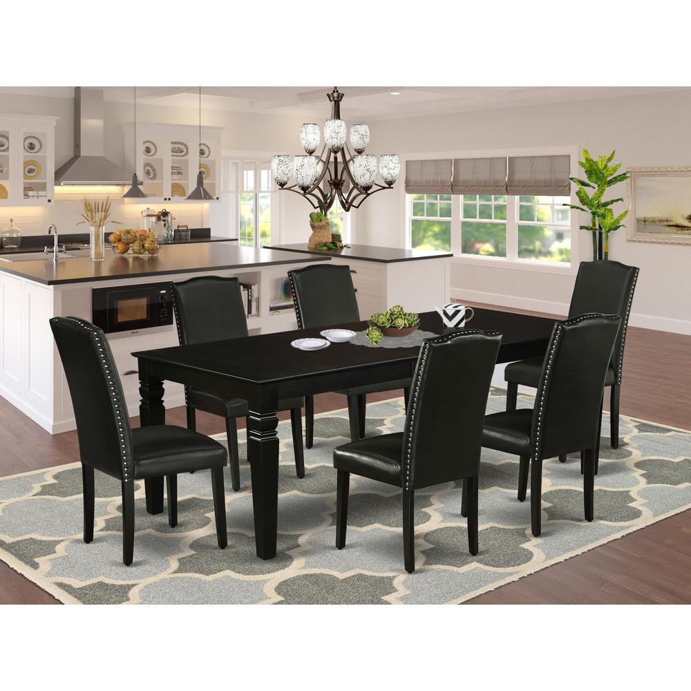 Dining Room Set Black, LGEN7-BLK-69. Picture 2