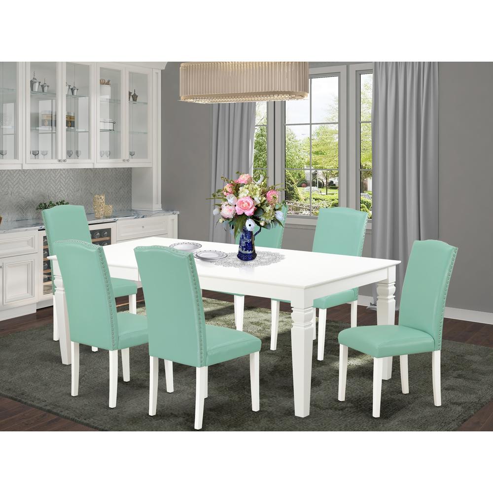 Dining Room Set Linen White, LGEN7-LWH-57. Picture 2
