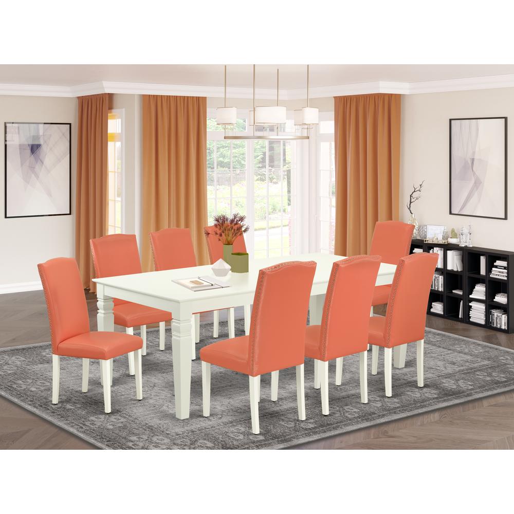 Dining Room Set Linen White, LGEN9-LWH-78. Picture 2