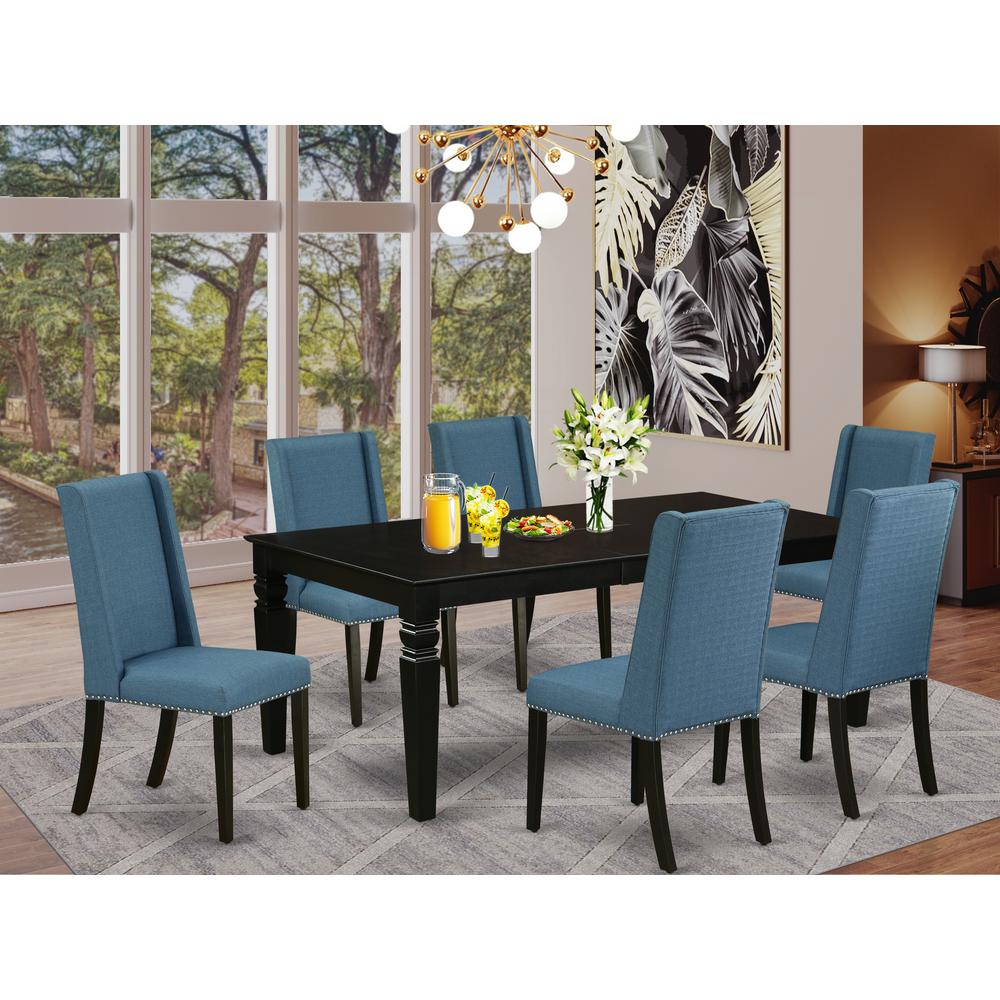 Dining Room Set Black, LGFL7-BLK-21. Picture 2