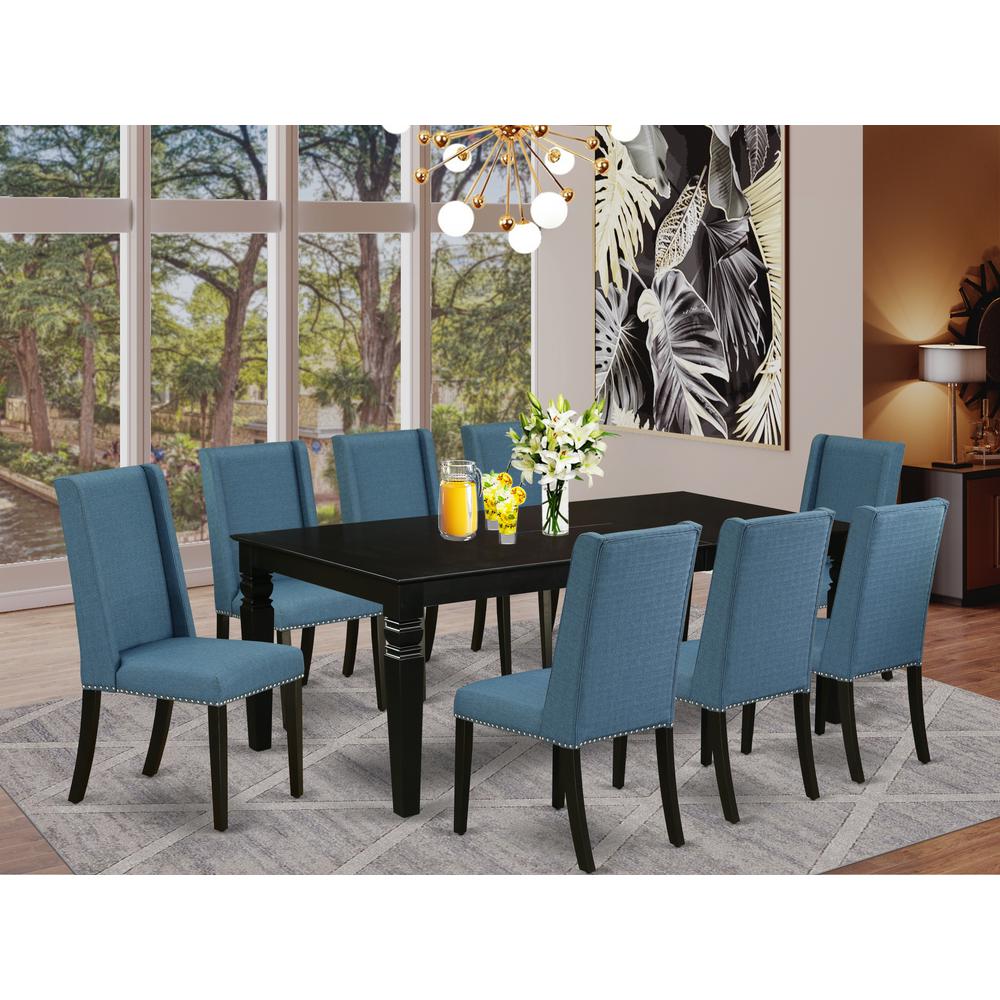 Dining Room Set Black, LGFL9-BLK-21. Picture 2