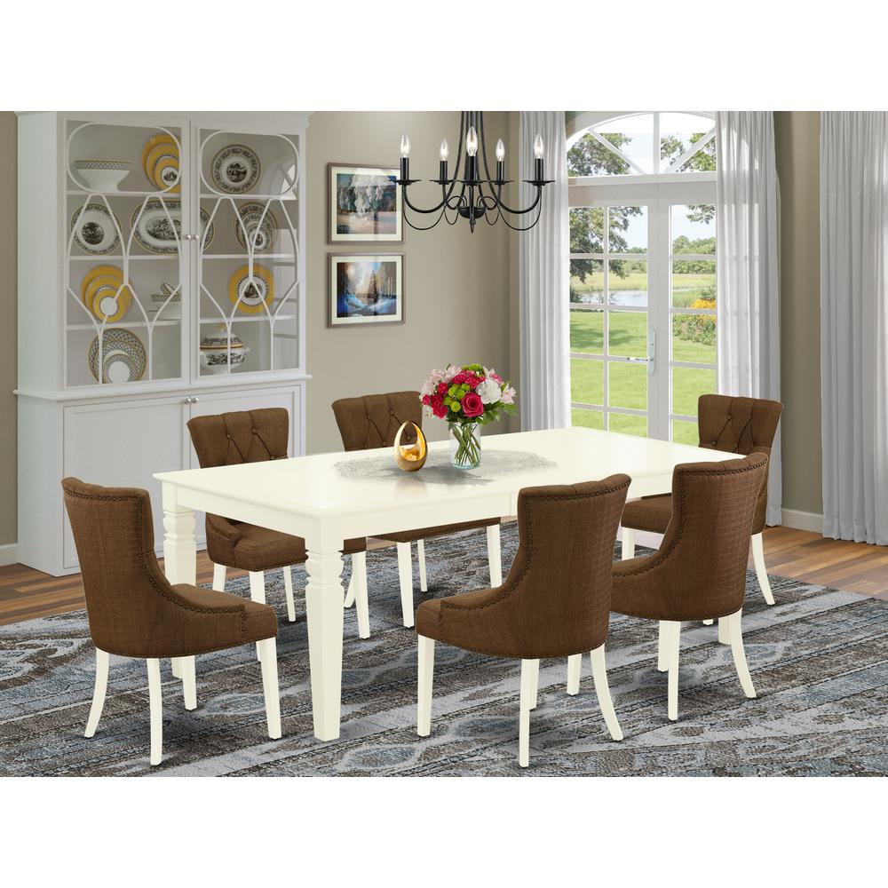 Dining Room Set Linen White, LGFR7-LWH-18. Picture 2