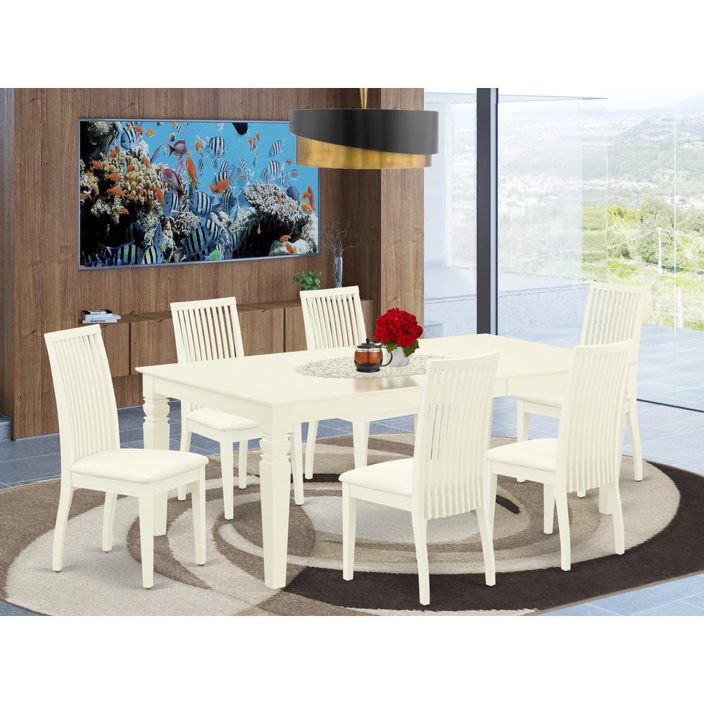 Dining Room Set Linen White, LGIP7-LWH-C. Picture 2