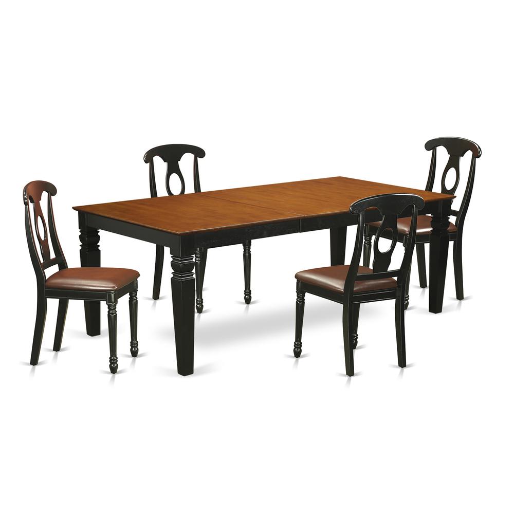 5  Pc  Kitchen  Table  set  with  a  Dining  Table  and  4  Kitchen  Chairs  in  Black  and  Cherry. Picture 1