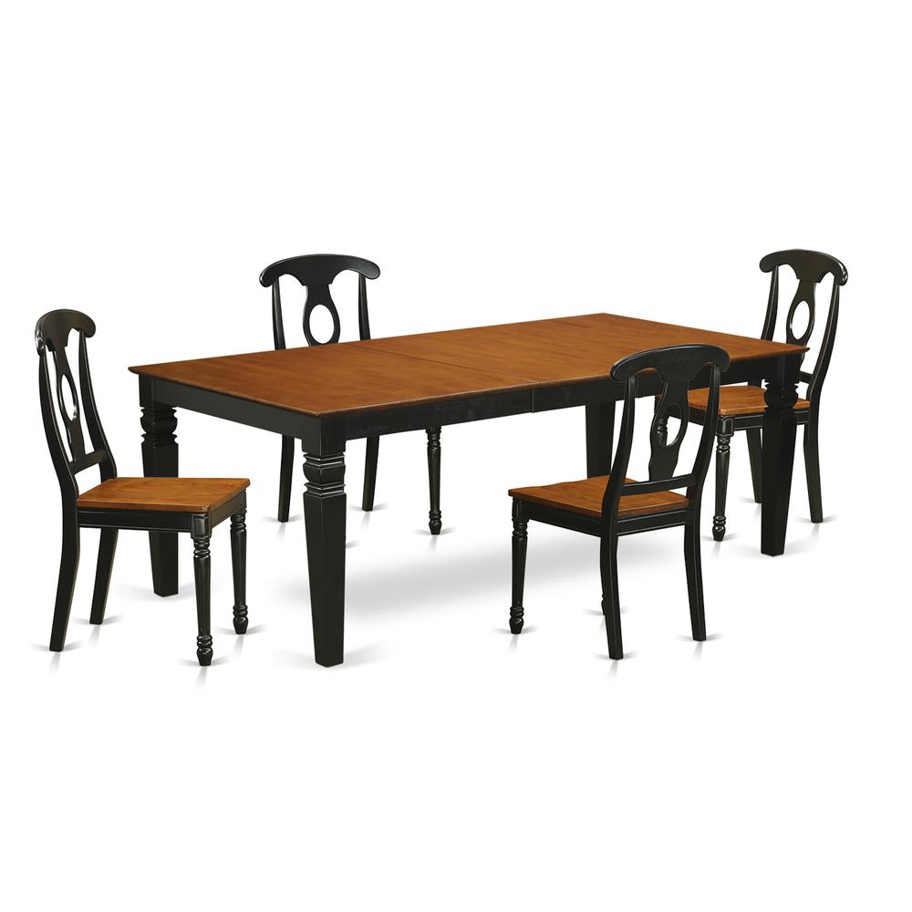 5  Pc  Table  and  chair  set  with  a  Table  and  4  Dining  Chairs  in  Black  and  Cherry. Picture 1