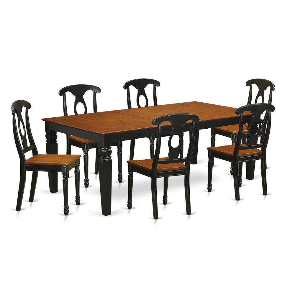 7  PC  Table  set  with  a  Table  and  6  Dining  Chairs  in  Black  and  Cherry. Picture 1