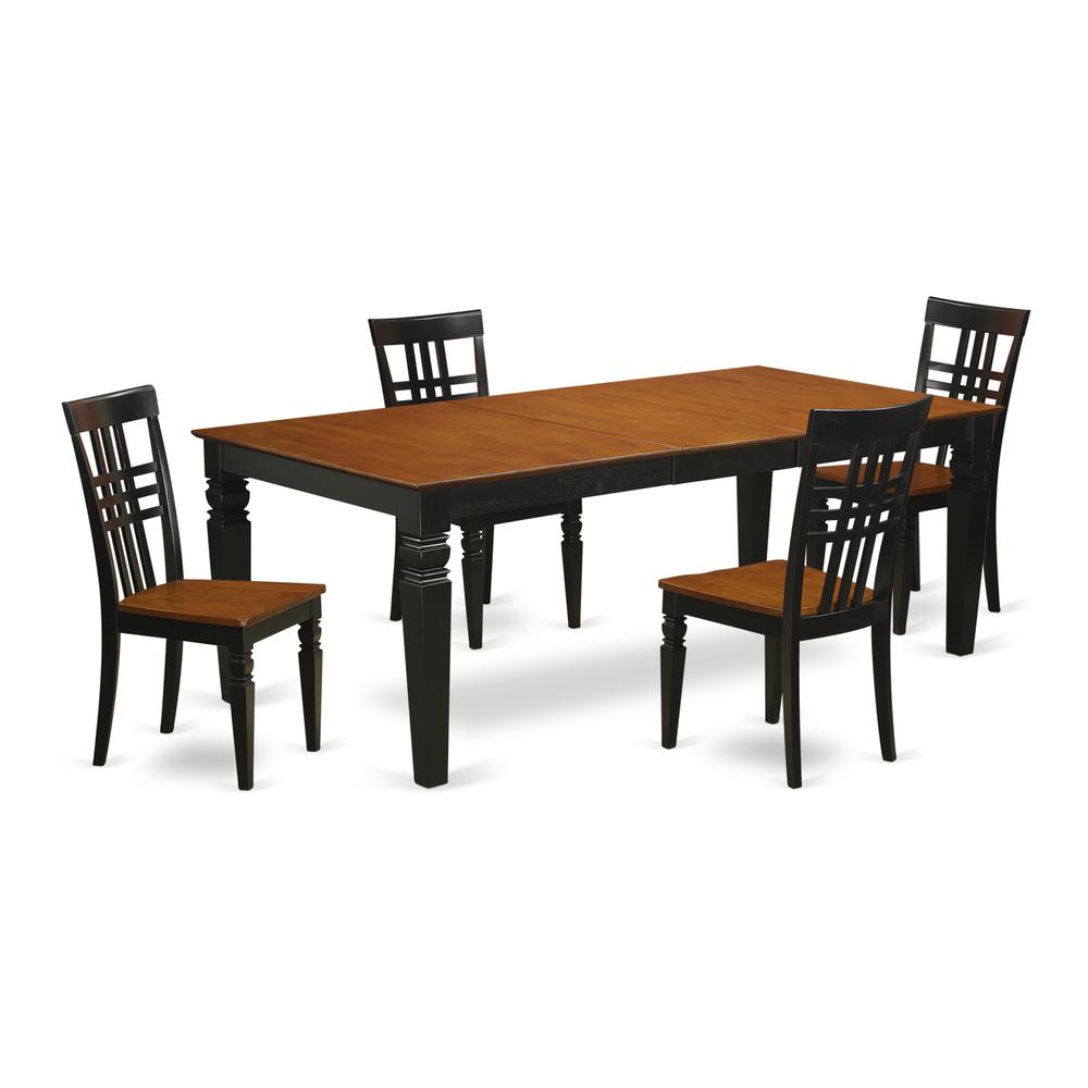 5  PC  Table  and  chair  set  with  a  Table  and  4  Dining  Chairs  in  Black  and  Cherry. Picture 1