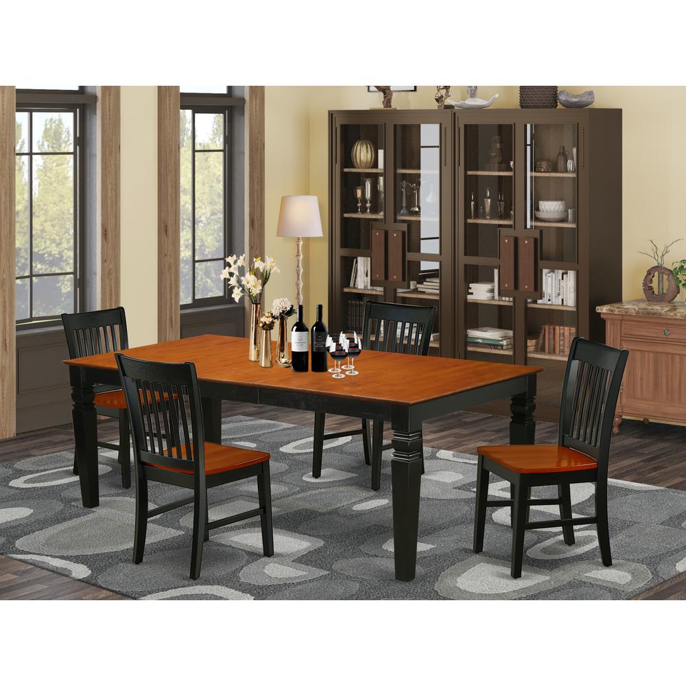 Dining Room Set Black & Cherry, LGNO5-BCH-W. Picture 2