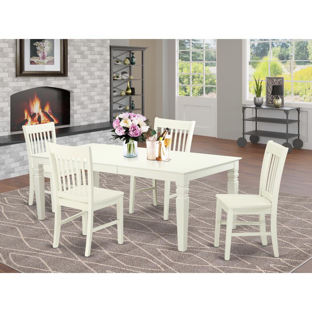 Dining Room Set Linen White, LGNO5-LWH-W. Picture 2