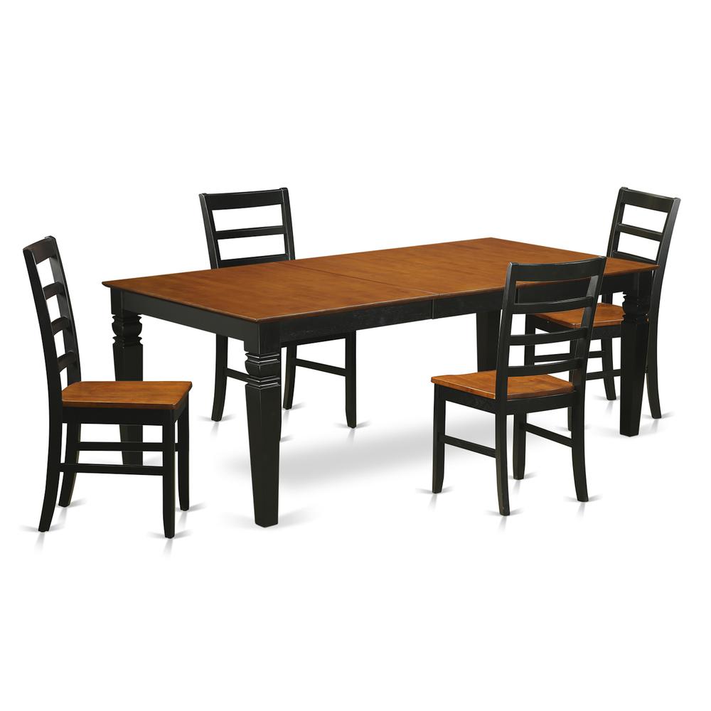 5  Pc  dinette  set  with  a  Dining  Table  and  4  Dining  Chairs  in  Black  and  Cherry. Picture 1